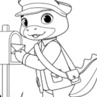 Axolotl delivering mail