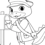 Axolotl delivering mail