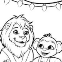 Lion and monkey Halloween party