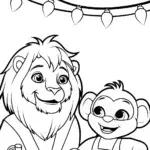 Lion and monkey Halloween party