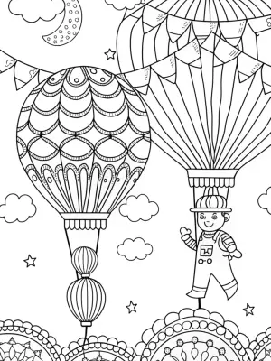 Luigi at the balloon festival coloring pages
