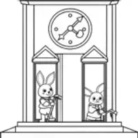 Bunnies working in a clocktower