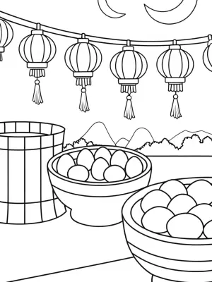Easter Moonlight Lantern Festival coloring pages