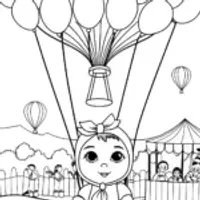 Baby at the balloon festival