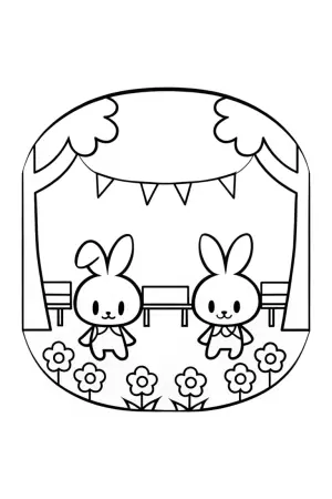 My Melody’s garden dance party coloring pages