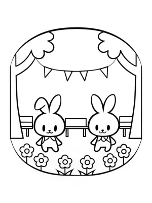 My Melody’s garden dance party coloring pages