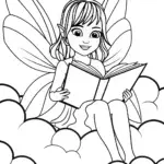 Fairy librarian in the clouds