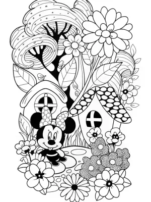 Minnie Mouse’s enchanted garden coloring pages