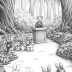 Whiskers conducting a forest orchestra