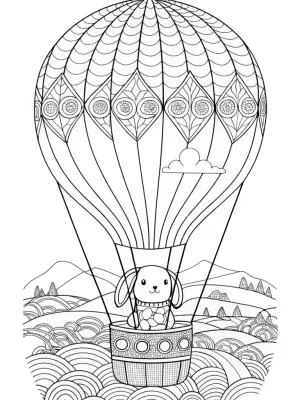 Pompompurin’s balloon adventure coloring pages