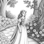 Belle in the magical garden