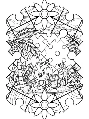 Super Sonic jigsaw puzzle adventure coloring pages
