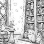 Animals in the enchanted library