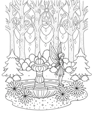 Fairy sculptor in an enchanted glade coloring pages