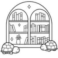 Turtles in a magical library