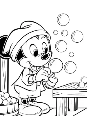Mickey Mouse bubble workshop coloring pages