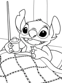 Stitch sewing a colorful quilt