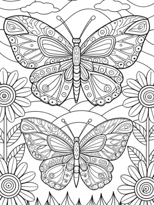 Butterflies weaving colorful dreams coloring pages