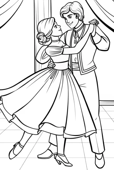A coloring page of Black Panther dancing in twilight