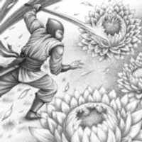 Ninja battles flower spirit