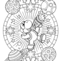 Yoshi in a cosmic art competition