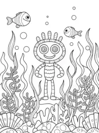 Huggy Wuggy underwater garden