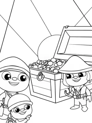 Rainbow Friends treasure hunt coloring pages