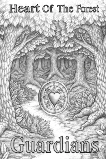 A coloring page of Heart of the forest guardians