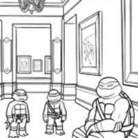 Ninja Turtles in an art gallery