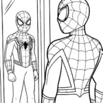 Venom in front of a magical mirror