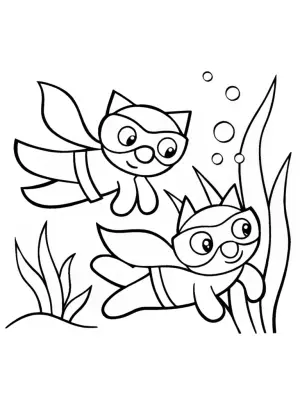 Superhero pets underwater rescue coloring pages