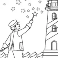 Lighthouse keeper collecting stars