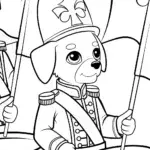 Puppy in a musical parade
