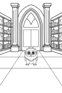 Monster guarding the enchanted library