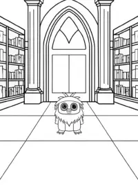 Monster guarding the enchanted library