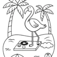 Flamingo DJ at the beach party