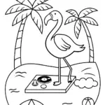 Flamingo DJ at the beach party