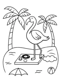 Flamingo DJ at the beach party