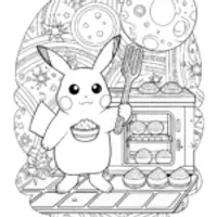 Pikachu baking in space