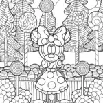 Minnie Mouse in a candy forest