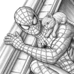 Spider-Man saving a kitten