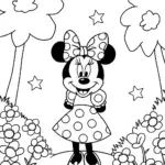 Minnie Mouse in a magical garden