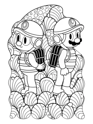 Mario and Luigi’s art adventure coloring pages