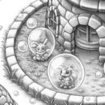 Tiny creatures in a bubble castle