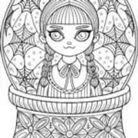 Wednesday Addams in a snow globe