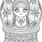 Wednesday Addams in a snow globe