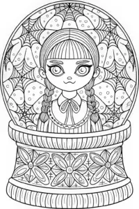 Wednesday Addams in a snow globe