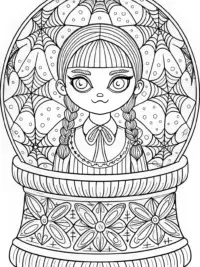 Wednesday Addams in a snow globe
