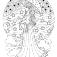 Gabby in a starry night sky