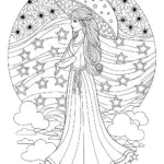 Gabby in a starry night sky
